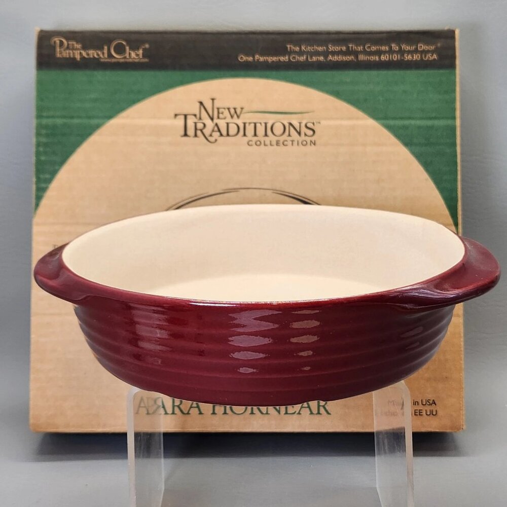 Pampered Chef 1337 Limited Edition Mini Baker Cranberry Round 8in NIB
